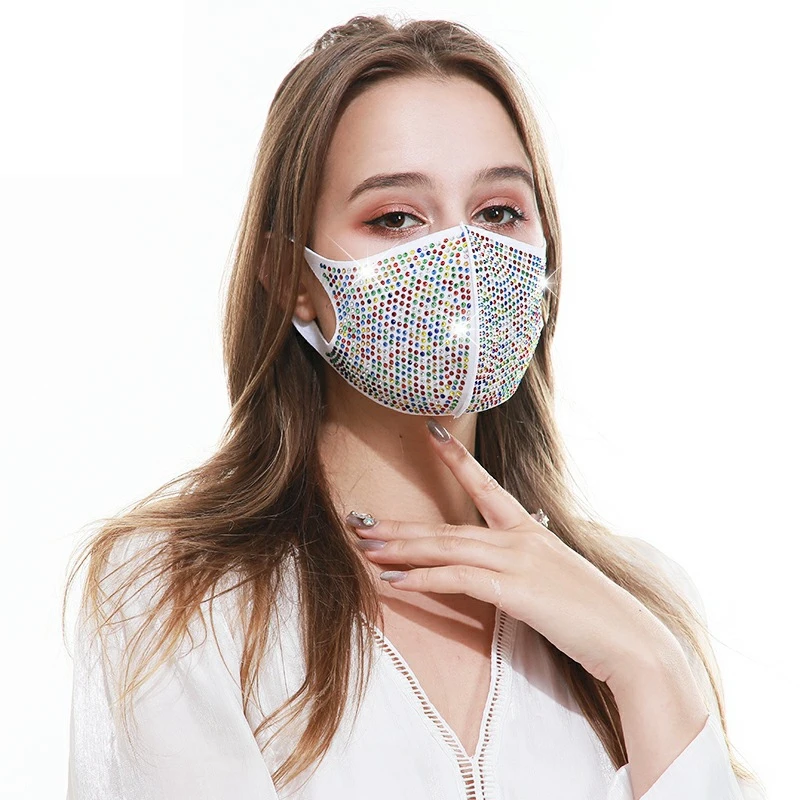 SHIHAN Wholesale 2020 Yiwu New Style Rhinestone Party Fashion Mask for women