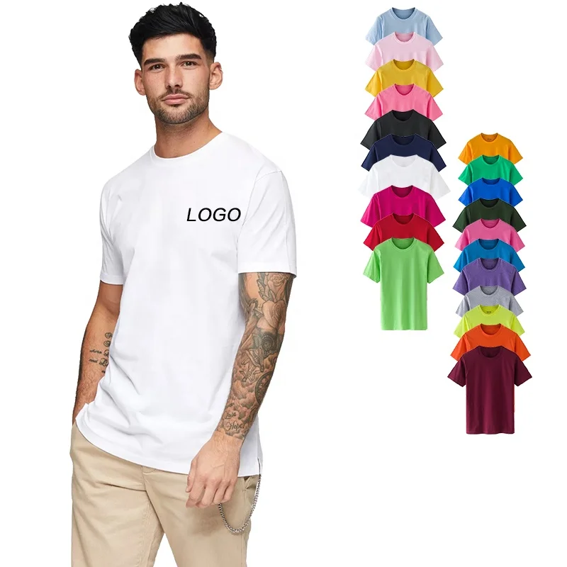 
High Quality Custom Logo white plain tshirt 100 Cotton Casual mens t shirt 