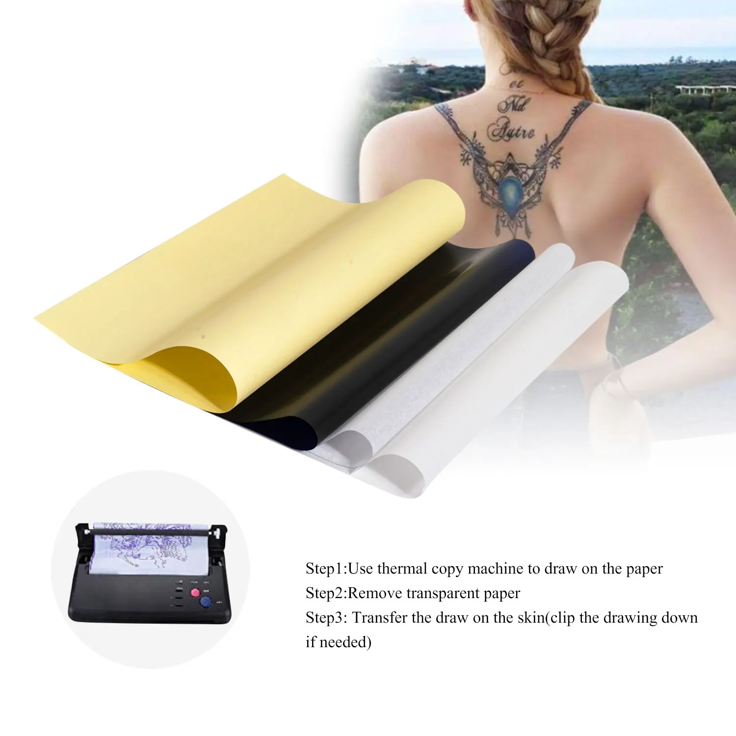 Набор для татуировок начинающих тату-палочка перо ротационная машинка набор ручек тату-чернила трафарет бумага и футляр переноски