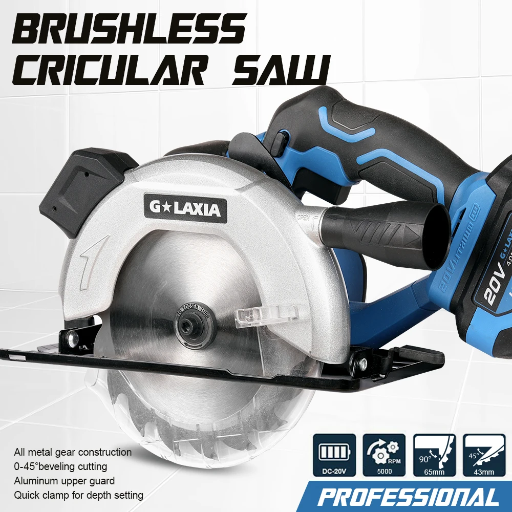 Переносной 20V 165 мм все металлические шестерни конструкция аккумуляторные циркулярные пилы