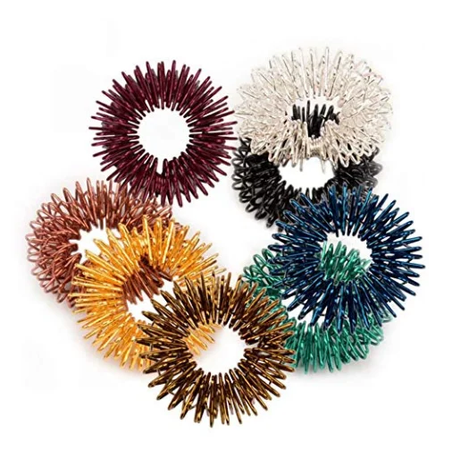 Acupressure Massage Sujok Ring Assorted Colors Spiky Sensory Rings