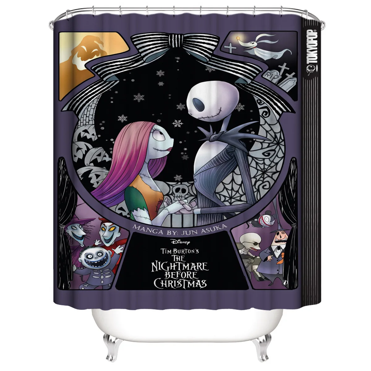 Jack Skellington 4 шт. коврики для ванной комнаты чехол унитаза коврик набор занавесок