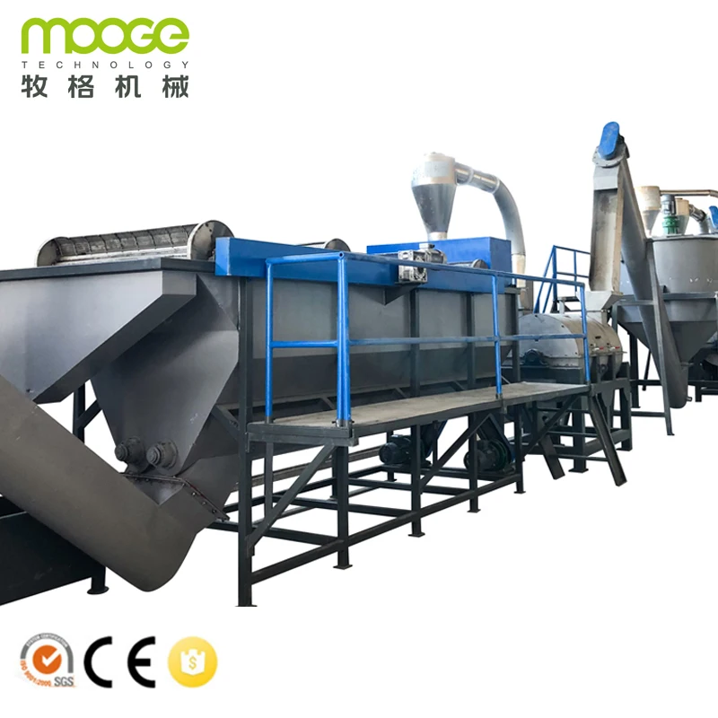 Stainless steel Plastic recycling machine PET Plastic Bottles Crushing Washing Drying Recycling Washing Line PET Bottle Label Re