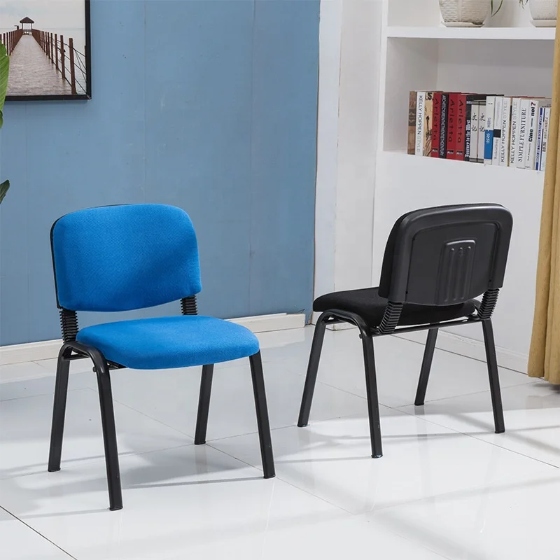 Multi-purpose fabric stackable armless conference chair without arms