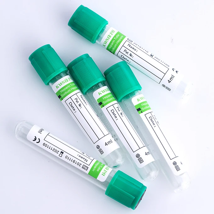 Вакуумная трубка для взятия крови, зеленая гепариновая трубка