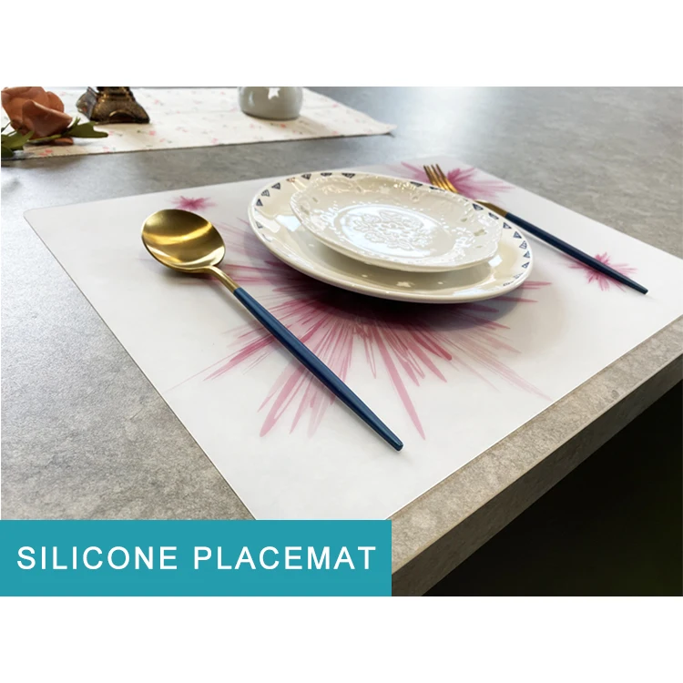 Heat Resistant non-slip 11.8*15.7 in Silicone placemat waterproof washable table mats placemats for dining customize table mat