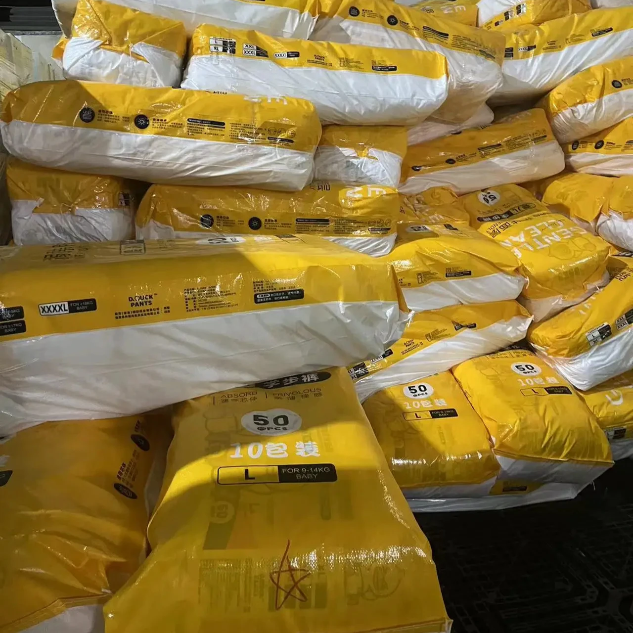 Economic Disposable Grade a Baby Diapers Nappy OEM Brand Free Sample Super Soft Ultra-thin Baby Disposable Nappy Cotton Printed