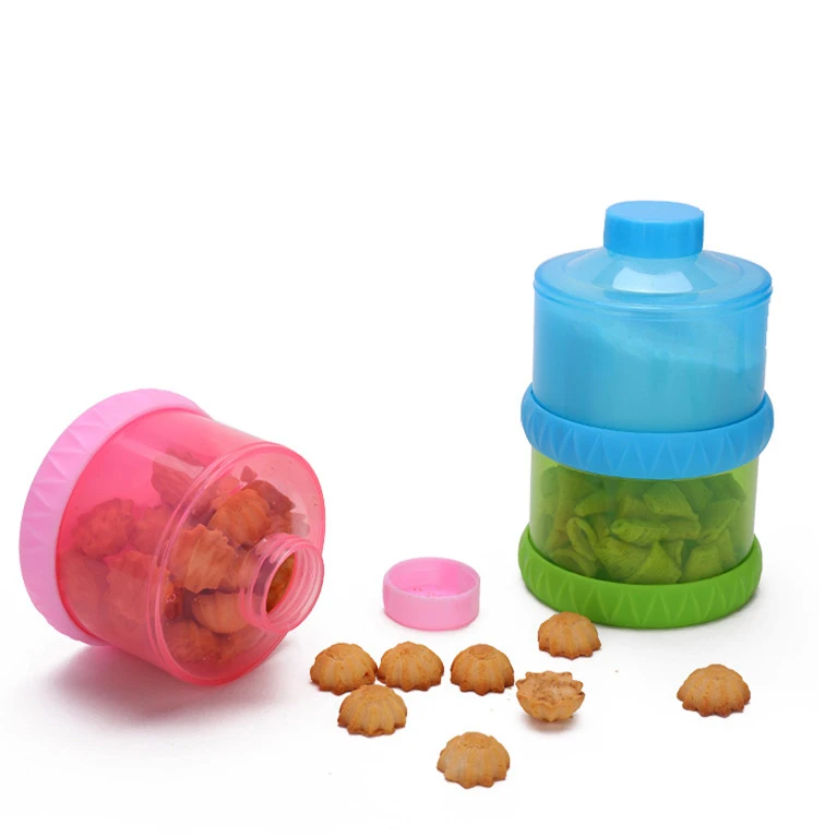High quality portable three layers milk powder box snack and fruit box for baby feeding