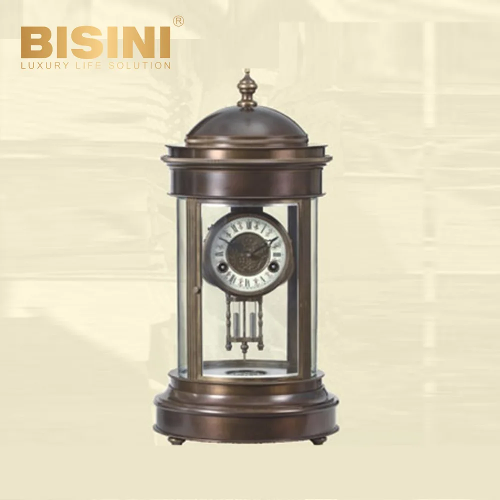 Antique luxury European classical woman figure painting In both side Table Clock classical retro Enamel Desk Clock with Pendulum