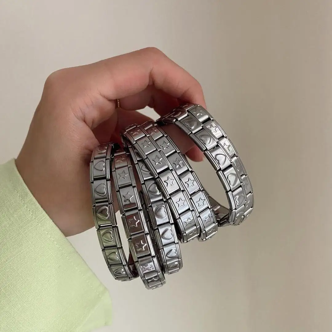 Stainless Steel Fashion Jewelry Bracelets DIY Couple Bracelet Gold Plated Personalized Italian Bracelet For Women Gift