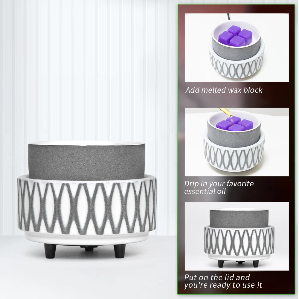Good Quality Factory  Oil Burner Wax Melt Warmer Electric With  changing Light PTC Heating Silicone Liner