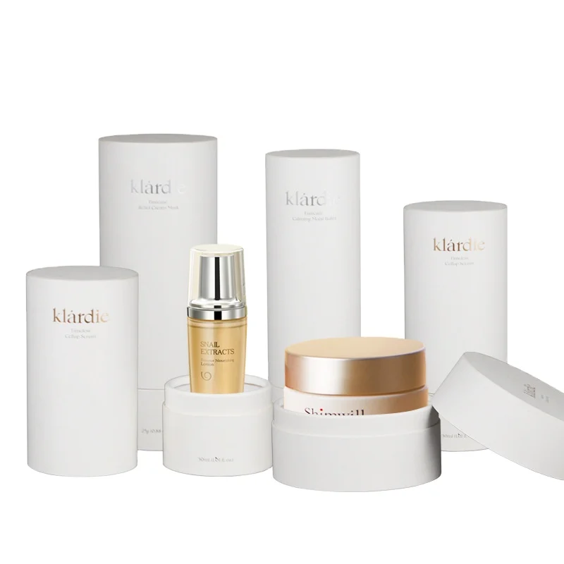 100% Biodegradable Kraft Paperboard Oil-proof Lined Cylinder Box Craft Paper Cardboard Tube Cosmetic Paper Jar