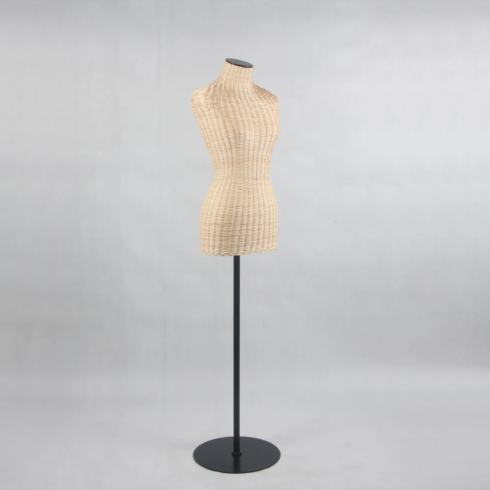Hand made Handbag display props natural wicker rattan mannequin