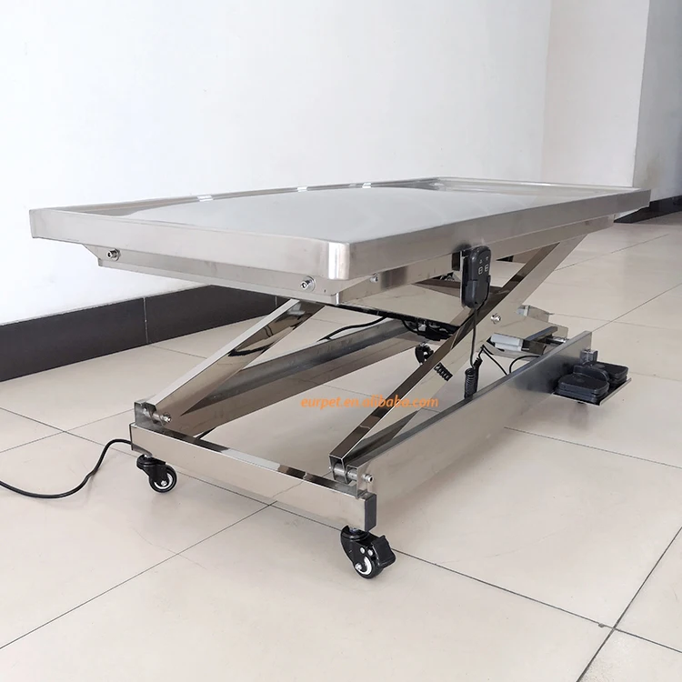 EURPET Veterinary Animal Operating Table Surgery Vet Bed Flat Top Stainless Steel Diagnosis and Treatment Table
