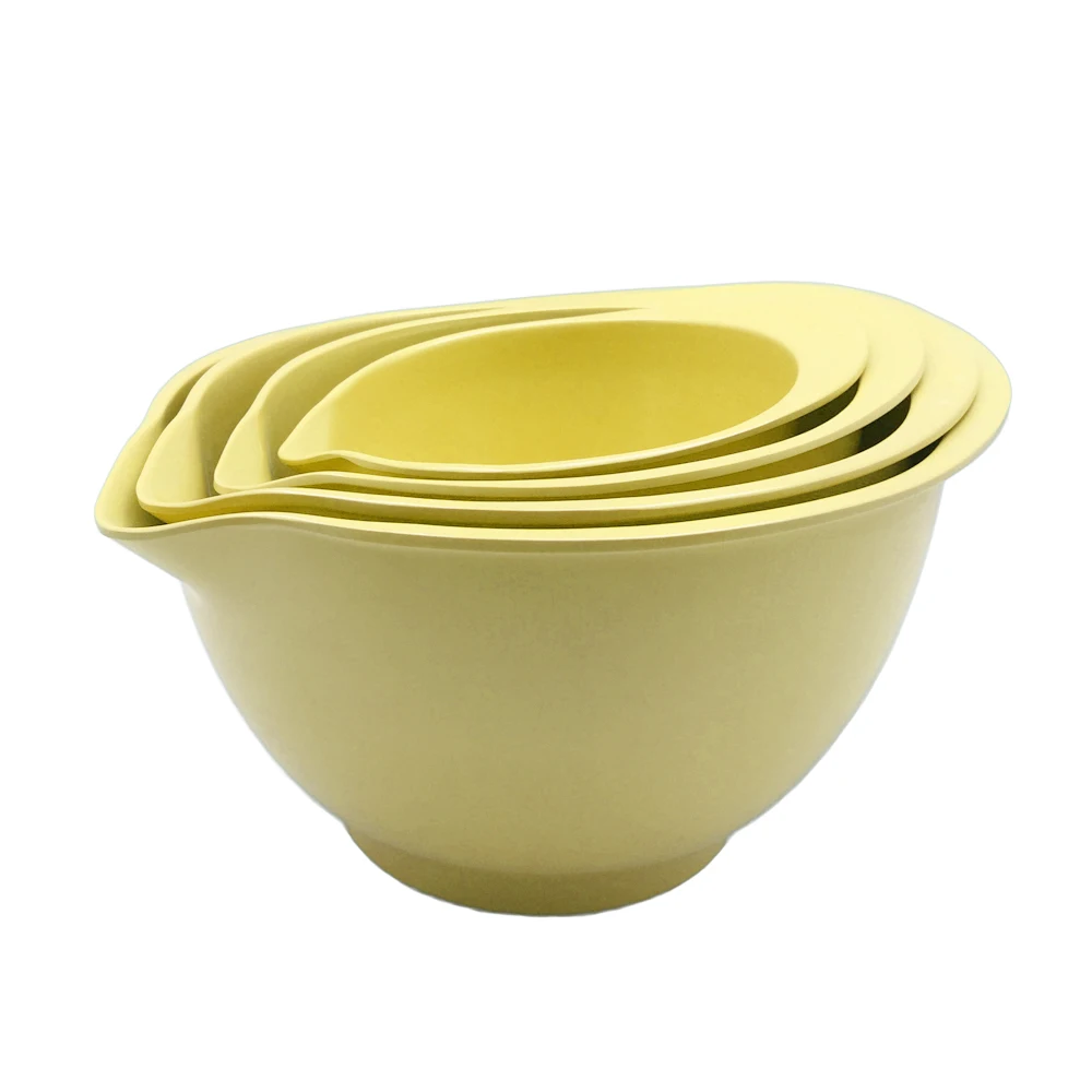 
eco friendly Different sizes Melamine Mixing Bowl of 4 pieces multi color nested melamine mixing bowl set salad bowls 