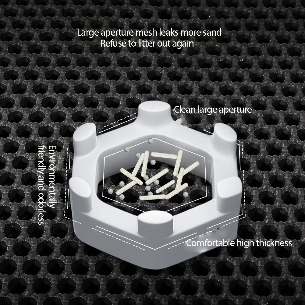 Kingtale  Honeycomb Double Layer Design Urine and Water Proof Material Scatter Control cat litter mat