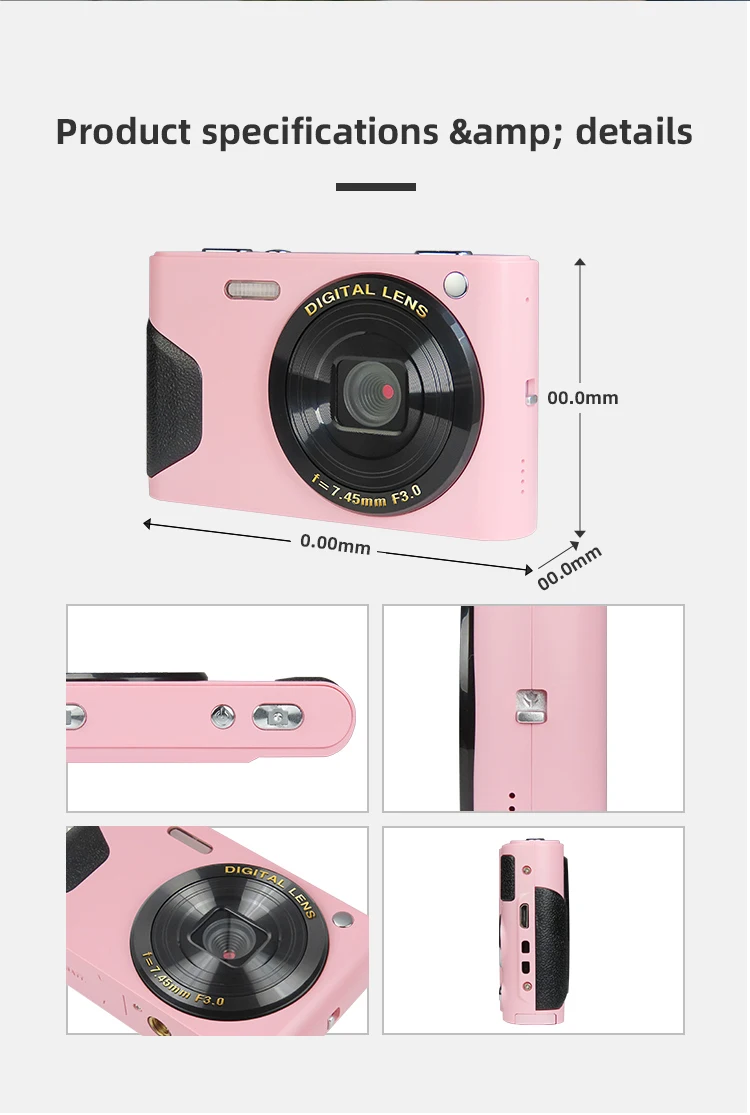 2.7 Inch Rechargeable 30MP Compact Cameras for Teens FHD Children Video Camera Digital Students Cameras