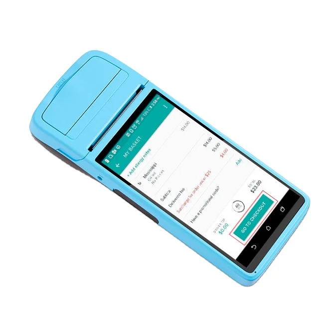 3G 4G WIFI NFC 5.5 inch supermarket mobile handheld cash register Android POS system terminal thermal paper pos slitting machine