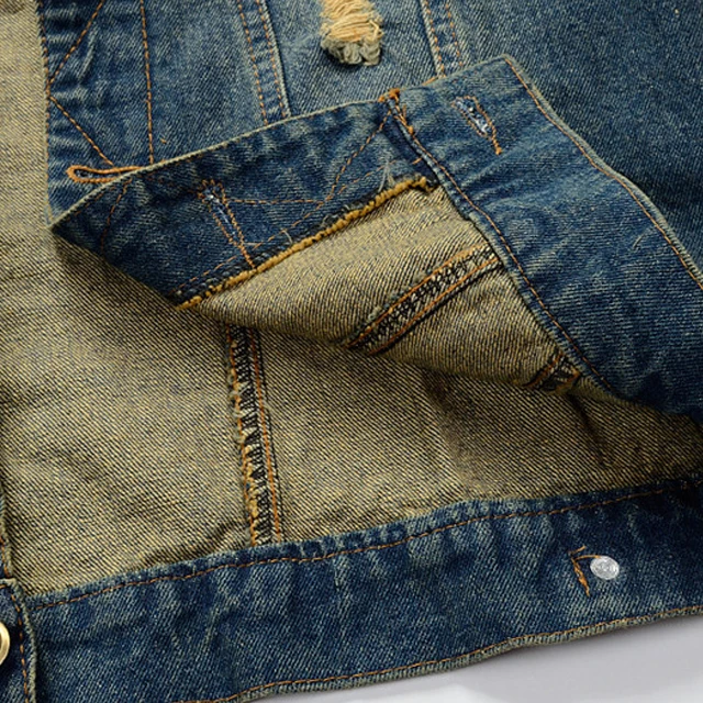 Blue Cowboy Waistcoat Street Wear Washed Sleeveless denim mens utility vest for men