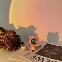 Vofull  RGB 2 in 1 Devil Sunset Light Rainbow Atmospheric Projection Lamp LED Sunrise Projector Sunset Lamp