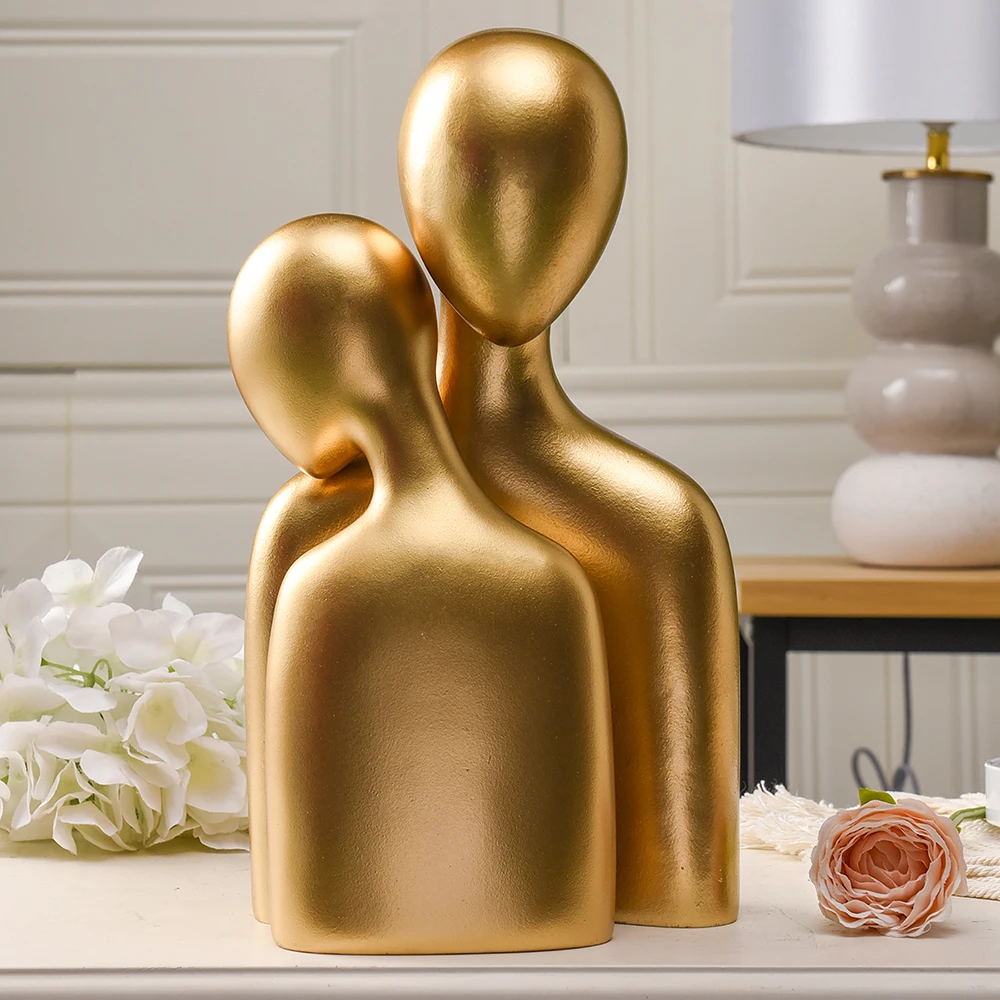 Minimalist Love Couple Figurines Ornaments Abstract Hugged Lovers Statue Sculpture Wedding Table Character Decoration