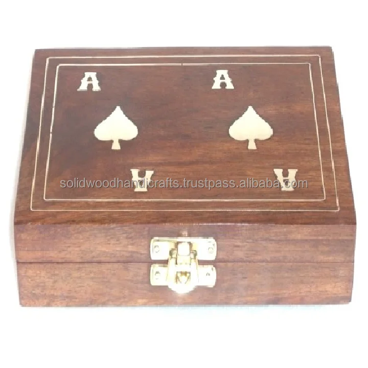 wood handcrafts card box game new hot sale Poker Card Storage box game Extreme quality Decorative Wooden box game