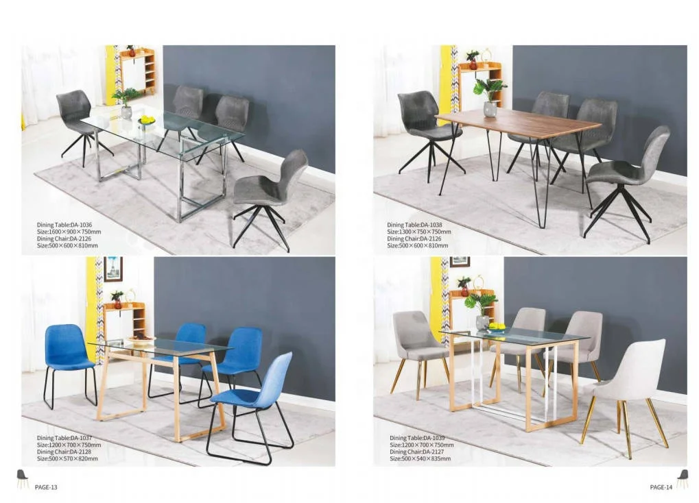 Modern Popular  Room  Tempered  Top Metal Leg Restaurant glass dining tables