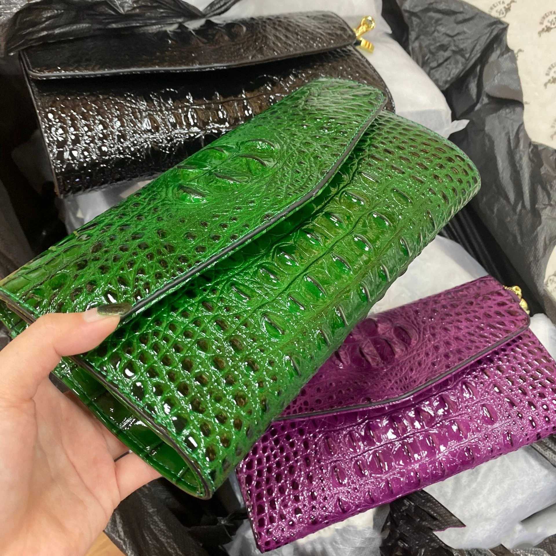 Crocodile Leather Bridal Clutch Hand Bag Wedding Evening Purse Women Party Dinner Envelope Bridal Luxury Satchels Classy Handbag