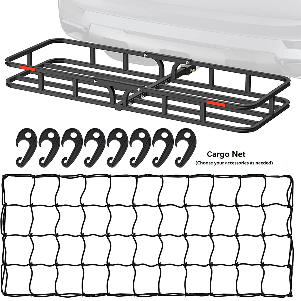 High quality commercial steel towbar car rear luggage buy cargo rack basket on trailer hitch
