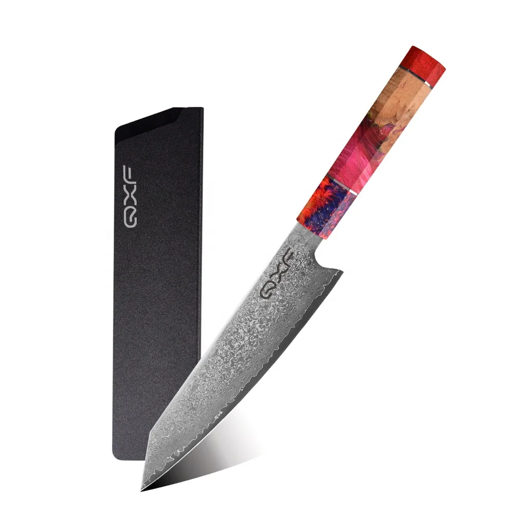 8 дюймов японский ручной работы из дамасской стали kiritsuke кухонный нож VG10 дамасский нож для шеф-повара с восьмиугольной ручкой