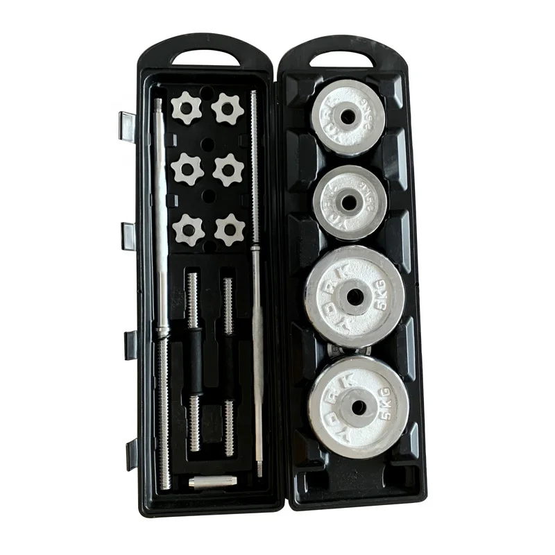 50KG Adjustable Chrome Barbell Dumbbell Set