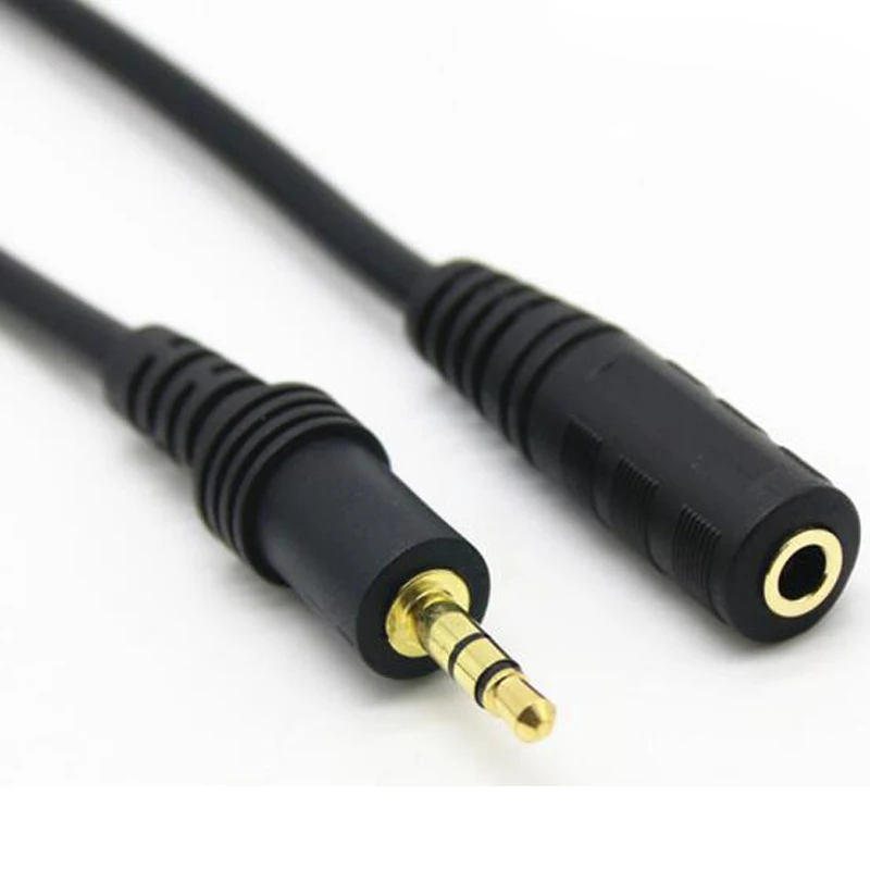 Gold Plated 3.5mm 3Pole Male to Female Audio Cable