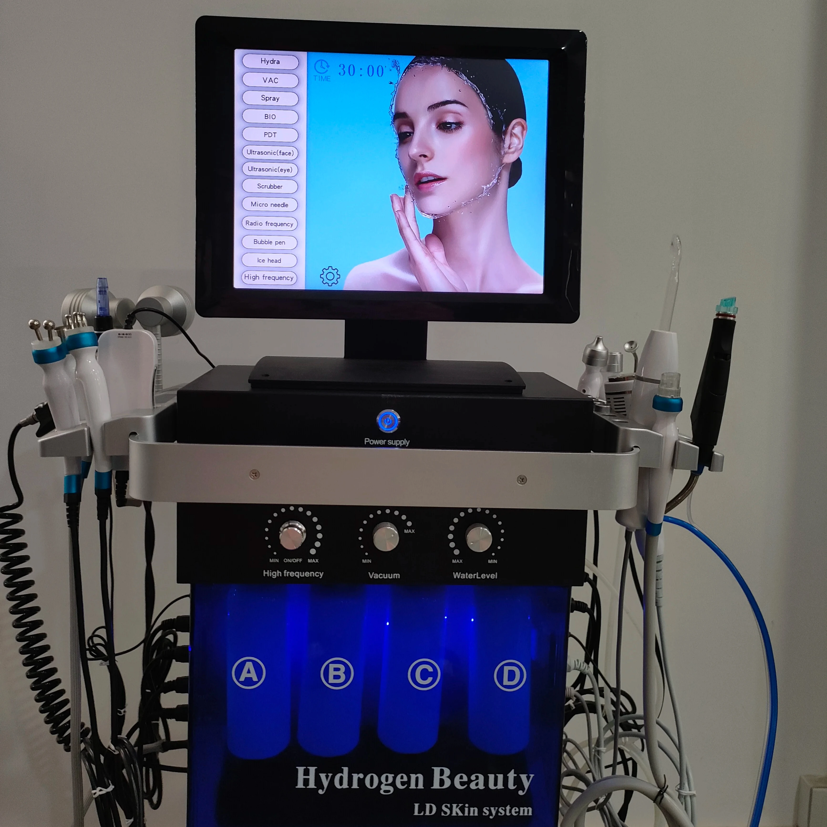 14 in 1 Hydra Cleaning Dermabrasion Skin Peel  Facial Machine With Original Black Hydra Handle