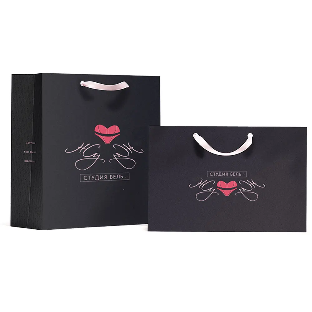 Custom Branded Paper Gift Bag Clothing Apparel Corset Lingerie Shipping Packaging Bags