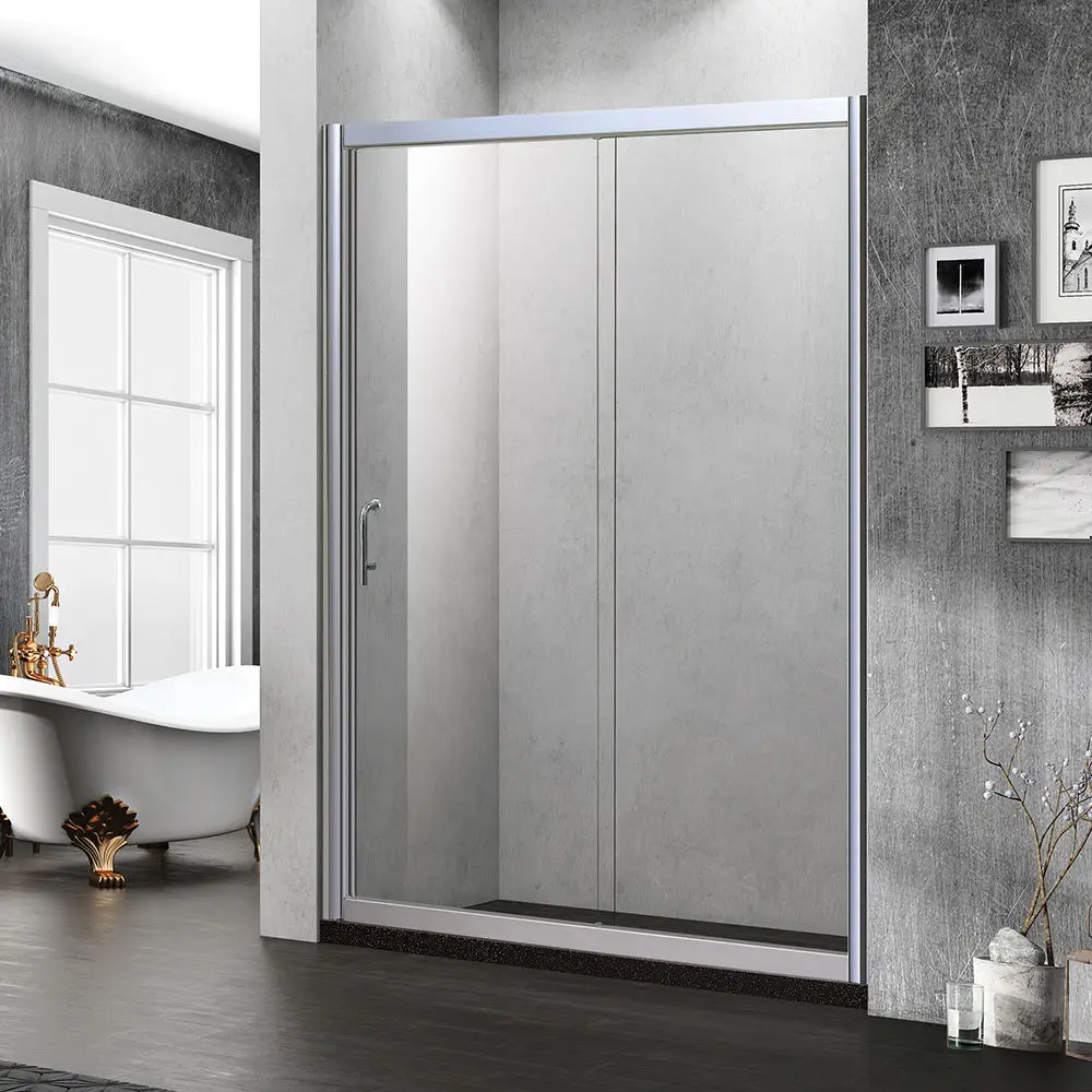 Kamali custom retractable 6mm tempered glass adjustable sliding walk in shower doors 304SUS bath shower glass wall