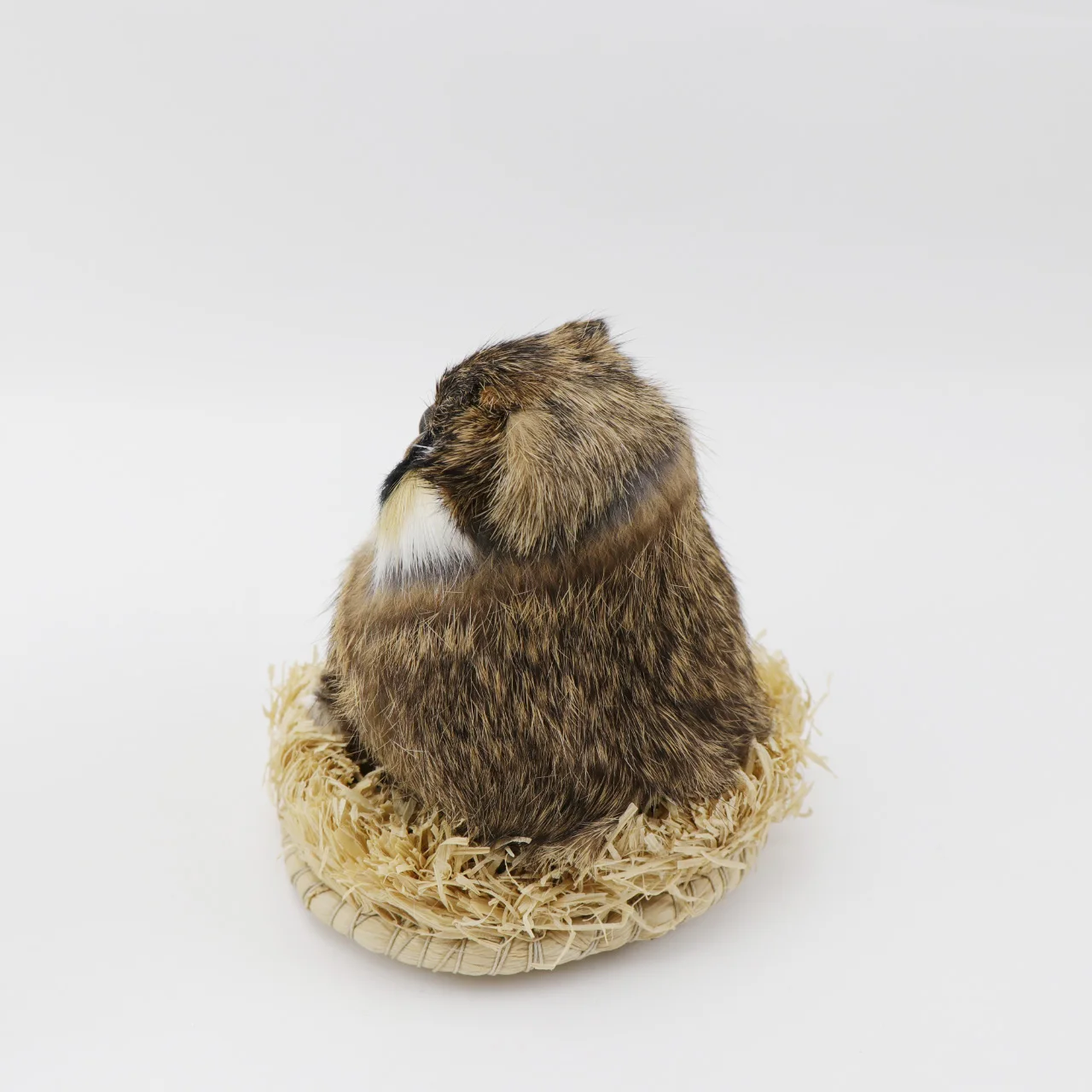 Wholesale Real Rex Rabbit Fur Simulation Owl Family Plush Toys With Nest