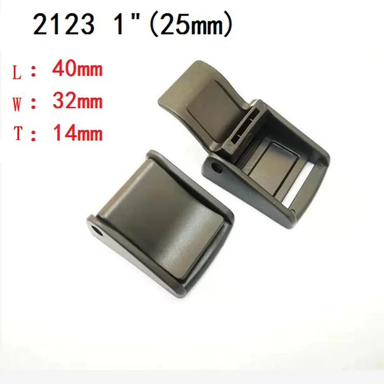 Customized logo Plastic 10-50mm webbing clip spring press adjustment buckle Environmental pressure buckle
