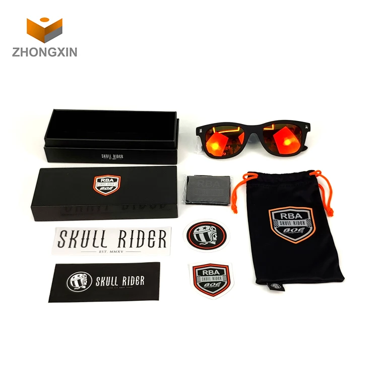 Factory Wholesale Luxury Customizable Logo Black Color Small Box Package For Glasses With Cloth