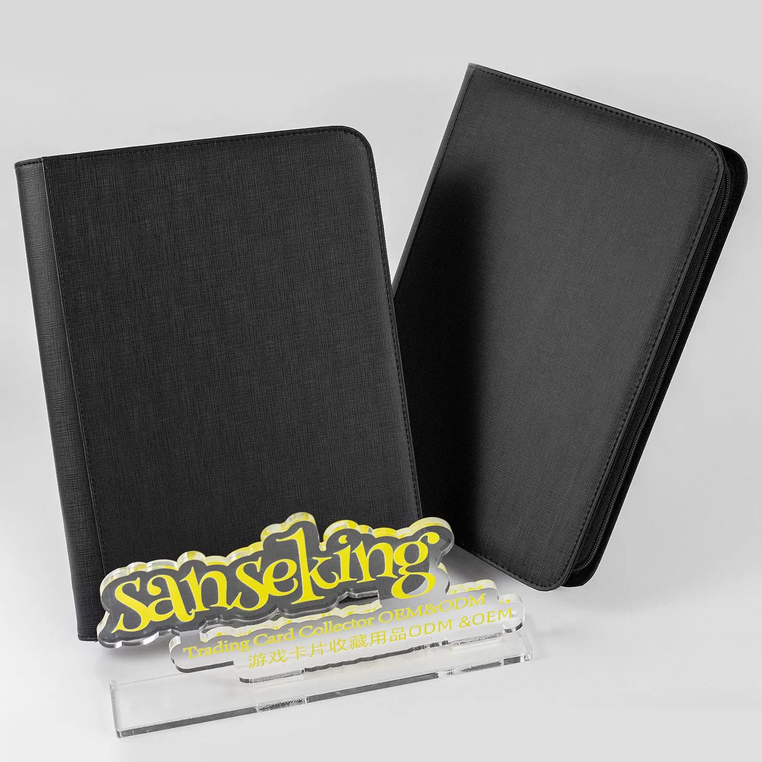 B5 PU leather Card Book Game Card Collection  Business Card Postcard Storage Customized  Zipper Bag Loosening  Cover Notebook