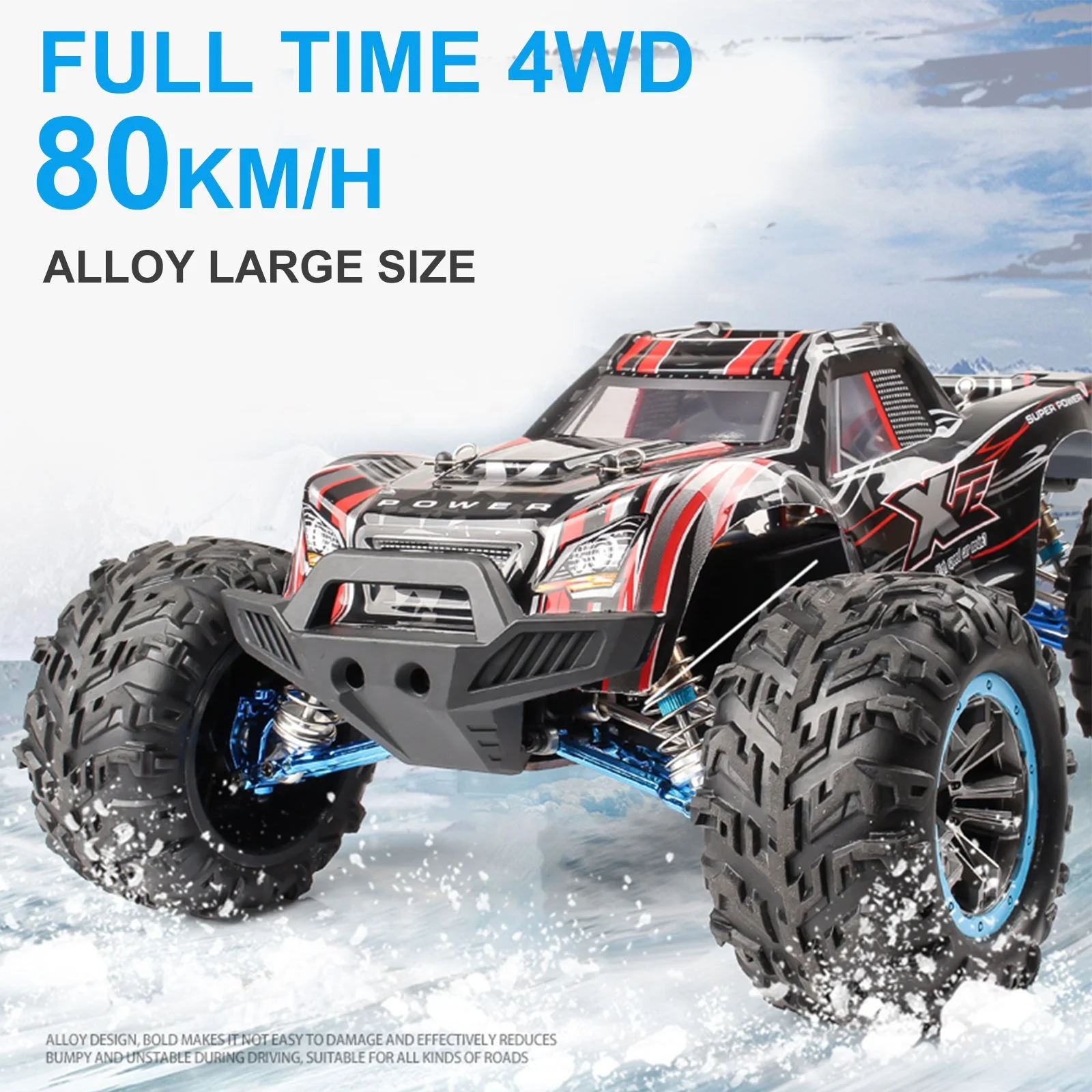 1:10 Alloy Remote Control Trucks 4wd 2.4g Off-road Professional Hobby Model Toy 80km/h High Speed RC Car Brushless For Adult Men