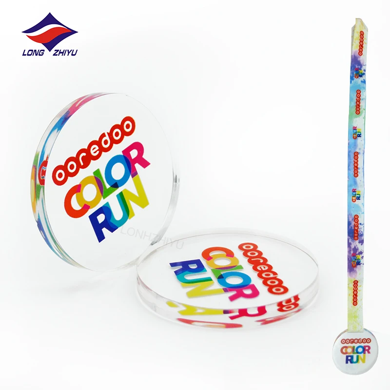 Longzhiyu 15years china professional manufacturer Customized Transparent sports Medals acrylic Marathon Medals Uae Medals