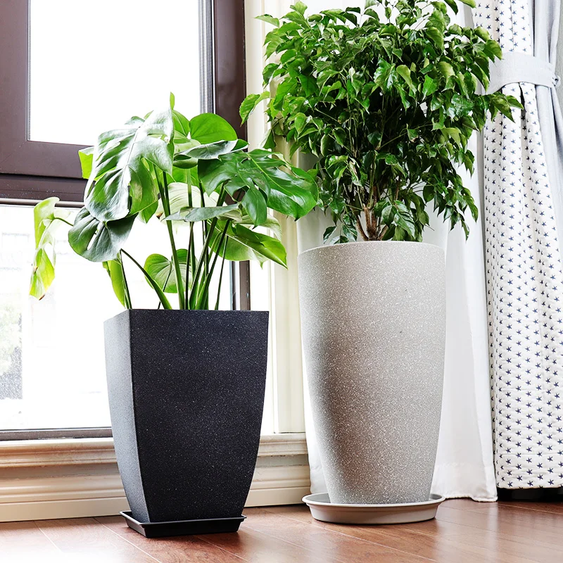 Round wholesales Garden Home Decoration tall  Plant Flower Pots Flower planter garden pot indoor planter plastic flowerpots