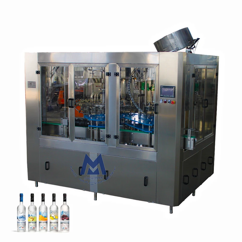 Automatic white alcohol wine alcoholic drink bottling line glass bottle vodka filling machine