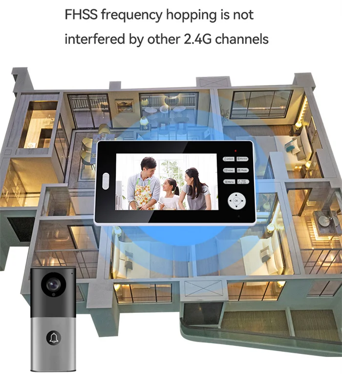 Hot selling battery standby  lcd screen HD digital electronic door viewer wide angle peephole door eye viewer