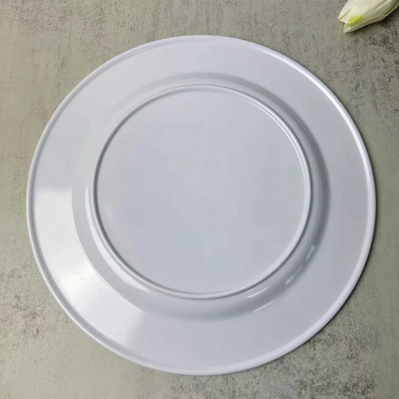 Wholesale custom  melamine unbreakable  white plates restaurant  dinnerware for catering