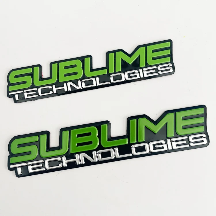 custom highlight embossed logo aluminum logo label metal nameplates