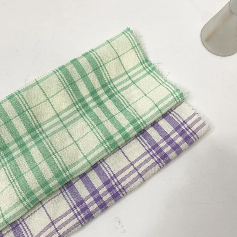 Hot-sale import stripe Shirt Textiles Check Tartan Cotton Fabric Plaid Fabric Yarn Dyed Plain Fabric for School Uniform Cloth
