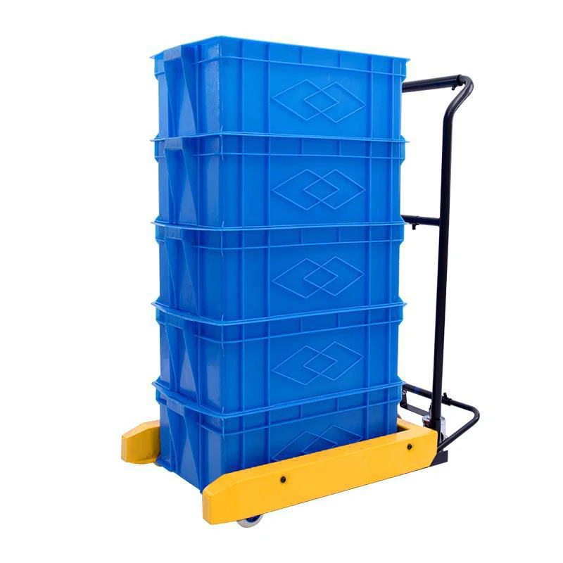 plate truck plastic container transport cart hand manual mini Turnover Box Cart truck box trolley