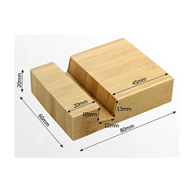 Wholesale high quality desk mobile phone stand custom logo wooden and bamboo cell phone holder smartphone holder