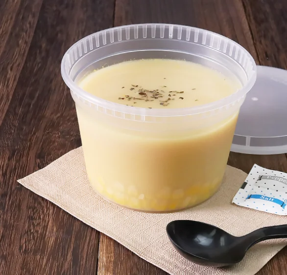 16 oz Freezer Safe Stackable Plastic Deli Cup With Airtight Lids Food Storage Soup Containers